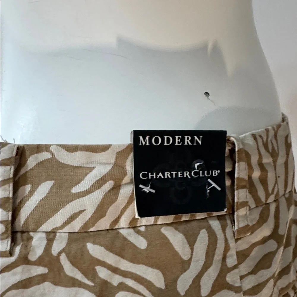 Charter Club Tan Zebra Print Boot Cut Pants